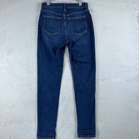 H&M Mom Jeans Medium Wash Denim Women's Size 10 High Rise Stretch Blue - Picture 2 of 12